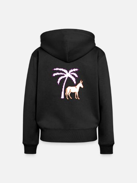 Esel - Frauen Premium Bio Zip Hoodie - Schwarz