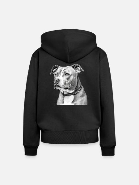 Zion der Pitbull - Frauen Premium Bio Zip Hoodie - Schwarz