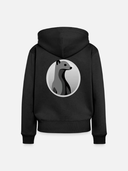 WUNDERSCHÖNES STILISIERTES ERMÄNNCHEN - Frauen Premium Bio Zip Hoodie - Schwarz