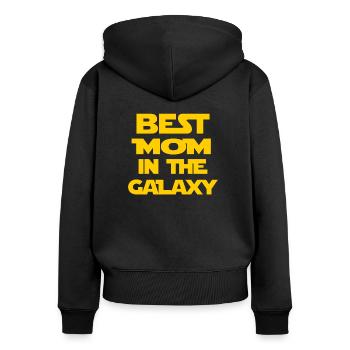 Beste Mama der Galaxie - Frauen Premium Bio Zip Hoodie - Schwarz - Hinten - Julia (174cm)