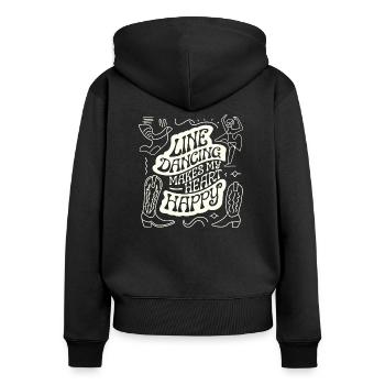 Girl power in line dance style - Women's Premium Organic Zip Hoodie - black - Back - Julia (174cm)