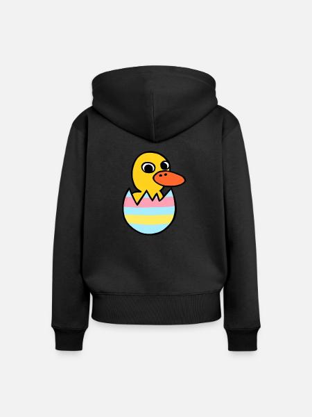 Süßes Kawaii Entlein Osterei - Frauen Premium Bio Zip Hoodie - Schwarz