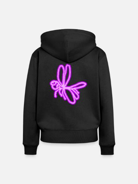 Neon Libelle - Frauen Premium Bio Zip Hoodie - Schwarz