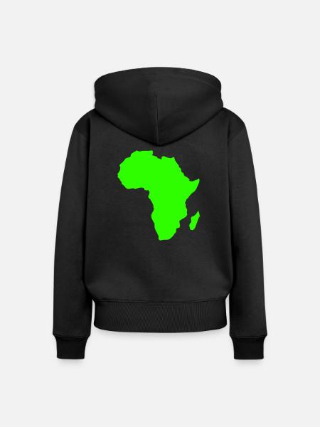 Kontinent - Frauen Premium Bio Zip Hoodie - Schwarz