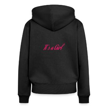 Its a Girl, Mädchen - Frauen Premium Bio Zip Hoodie - Schwarz - Hinten - Julia (174cm)