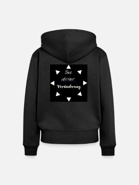 Veränderung - Frauen Premium Bio Zip Hoodie - Schwarz