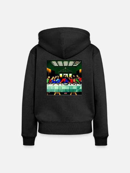 Jesu Abendmahl - Frauen Premium Bio Zip Hoodie - Schwarz