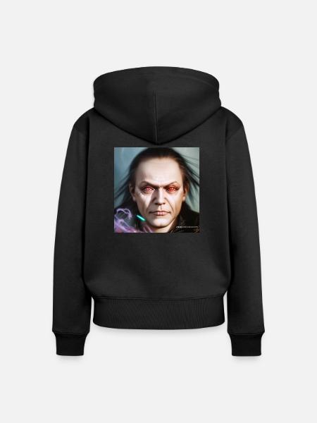 Joe - Frauen Premium Bio Zip Hoodie - Schwarz