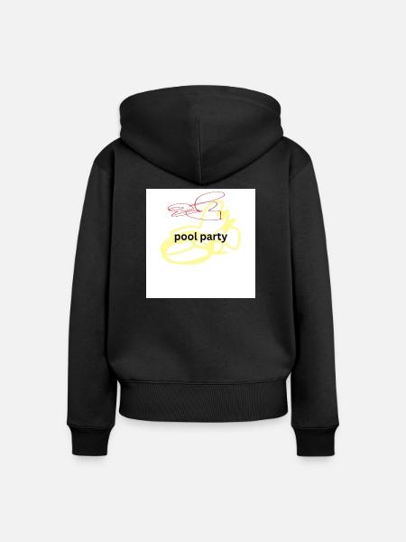 pool party - Frauen Premium Bio Zip Hoodie - Schwarz