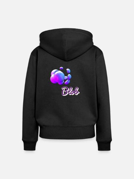 Blob - Frauen Premium Bio Zip Hoodie - Schwarz