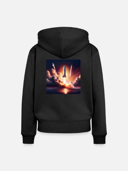 Apollo II - Frauen Premium Bio Zip Hoodie - Schwarz