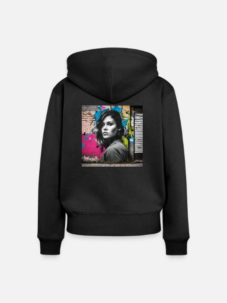 Eyes - Frauen Premium Bio Zip Hoodie - Schwarz