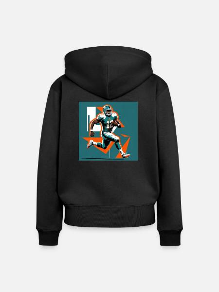Football - Frauen Premium Bio Zip Hoodie - Schwarz