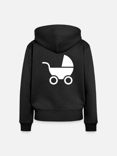 Kinderwagen - Frauen Premium Bio Zip Hoodie - Schwarz