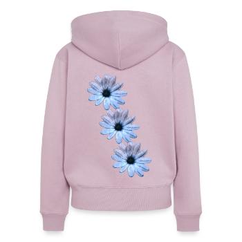 Margeriten 3-fach - Frauen Premium Bio Zip Hoodie - Altrosa - Hinten - Julia (174cm)