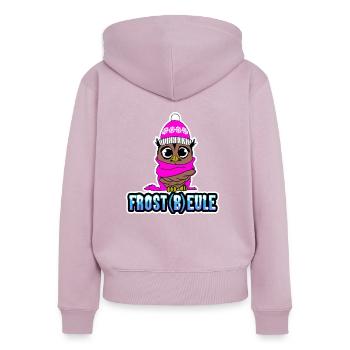 Frost(b)eule - Frierende Eule - Frauen Premium Bio Zip Hoodie - Altrosa - Hinten - Julia (174cm)