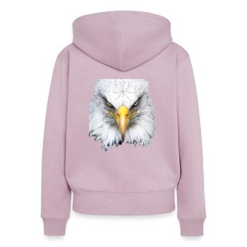 Eagle's Head - Women's Premium Organic Zip Hoodie - dusky pink - Back - Julia (174cm)