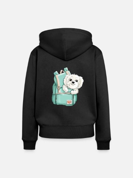 maltesisch - Frauen Premium Bio Zip Hoodie - Schwarz