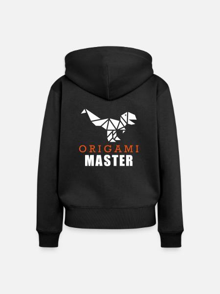Origami - Frauen Premium Bio Zip Hoodie - Schwarz