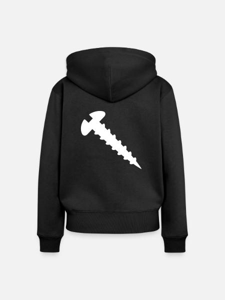 Schraube - Frauen Premium Bio Zip Hoodie - Schwarz