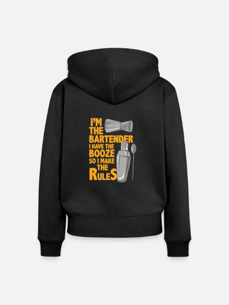 Barkeeper - Frauen Premium Bio Zip Hoodie - Schwarz