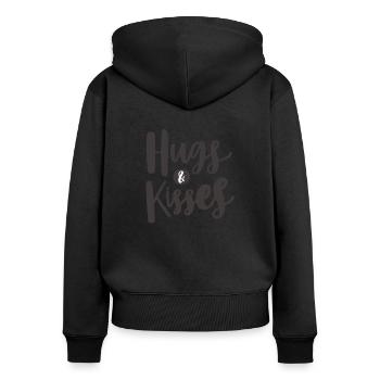 HUGS & KISSES - Women's Premium Organic Zip Hoodie - black - Back - Julia (174cm)