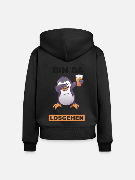 Dabbing Pinguin saufen Trinkspruch - Frauen Premium Bio Zip Hoodie -
