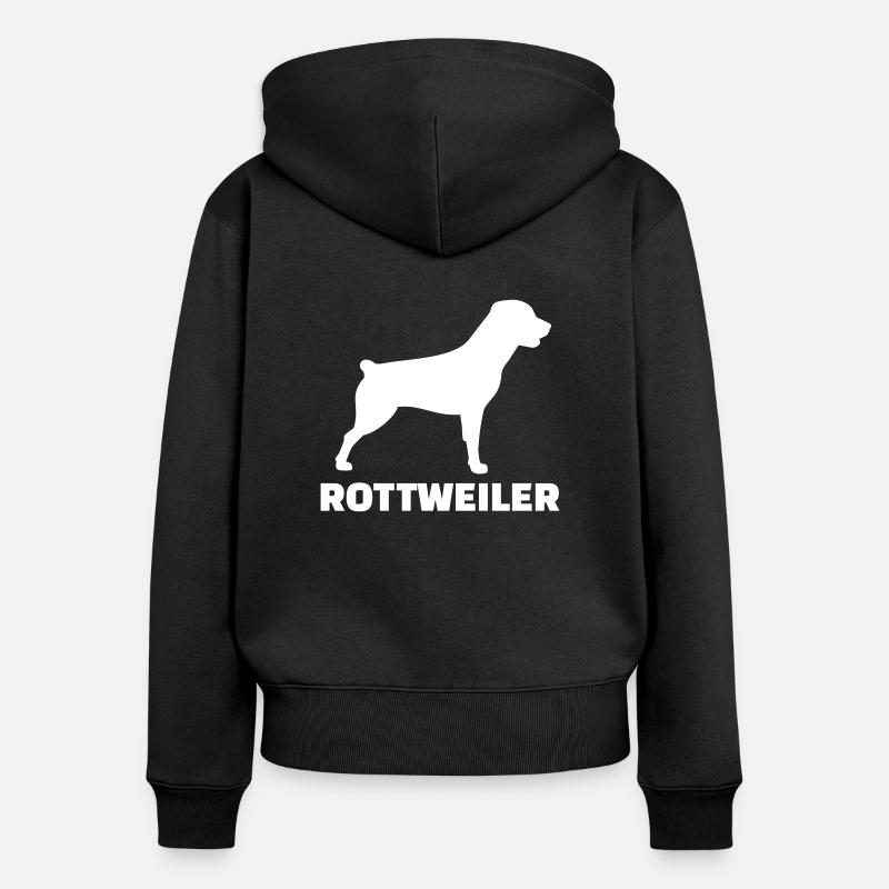 Rottweiler - Sweat à capuche zippé Premium bio Femme - noir