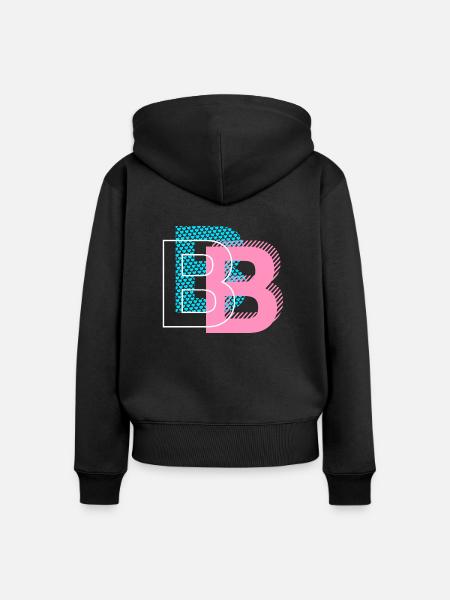 B wie Buchstabe - Frauen Premium Bio Zip Hoodie - Schwarz
