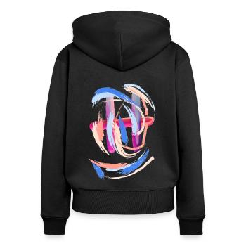 Buchstabe "H" - Frauen Premium Bio Zip Hoodie - Schwarz - Hinten - Julia (174cm)