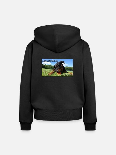 Hündchen - Frauen Premium Bio Zip Hoodie - Schwarz