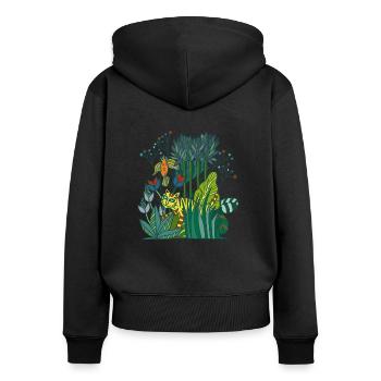 Rousseau's jungle - Women's Premium Organic Zip Hoodie - black - Back - Julia (174cm)