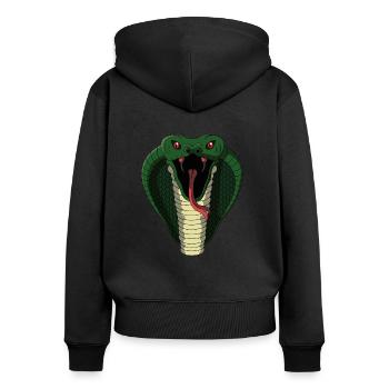 Schlange Schlangen Portrait - Frauen Premium Bio Zip Hoodie - Schwarz - Hinten - Julia (174cm)