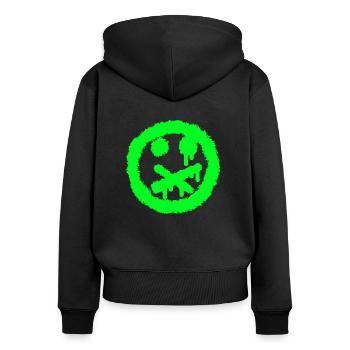 Smilie speech ban - Women's Premium Organic Zip Hoodie - black - Back - Julia (174cm)