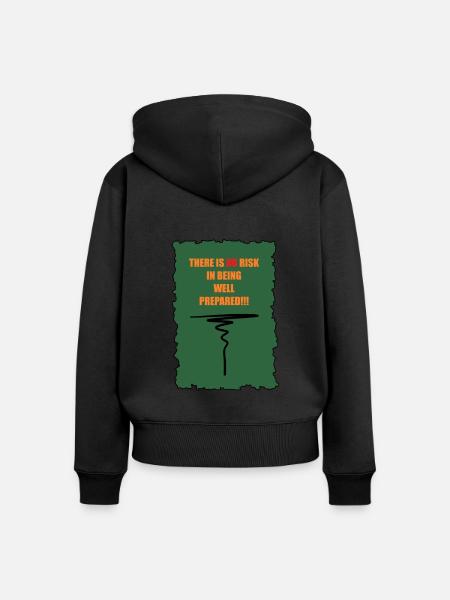 No risk....! - Frauen Premium Bio Zip Hoodie - Schwarz