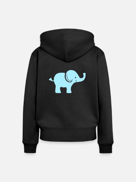 Baby Elefant - Frauen Premium Bio Zip Hoodie - Schwarz