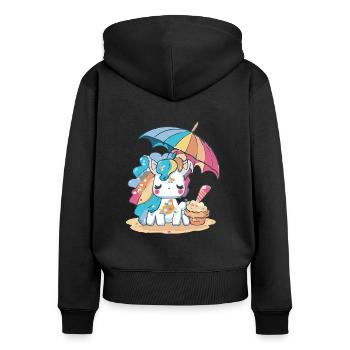 Ice cream fun - refreshingly different - Women's Premium Organic Zip Hoodie - black - Back - Julia (174cm)