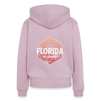 Fort Lauderdale Beach Vacation Souvenir - Women's Premium Organic Zip Hoodie - dusky pink - Back - Julia (174cm)