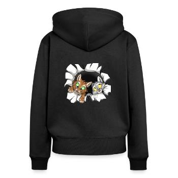 Adopt - don't shop - Women's Premium Organic Zip Hoodie - black - Back - Julia (174cm)