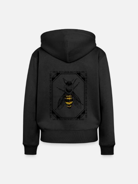 save the bees 3 - Frauen Premium Bio Zip Hoodie - Schwarz