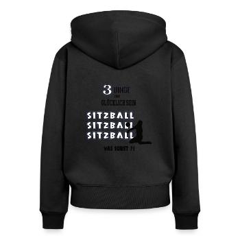 Sitzball Was Sonst Spieler Liebhaber Sitzballer - Frauen Premium Bio Zip Hoodie - Schwarz - Hinten - Julia (174cm)