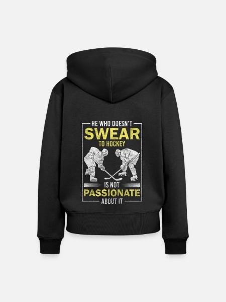 Hockey Puck Mannschaft - Frauen Premium Bio Zip Hoodie - Schwarz