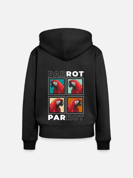 Ara Fliegen Tropen - Frauen Premium Bio Zip Hoodie - Schwarz