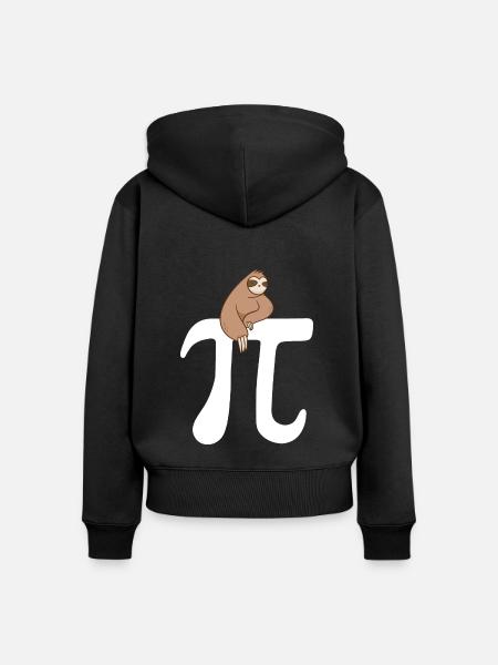 Math Sloth Pi - Frauen Premium Bio Zip Hoodie - Schwarz
