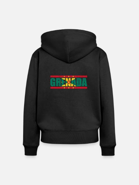 Grenada - Frauen Premium Bio Zip Hoodie - Schwarz