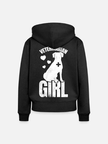 Tierärztin - Frauen Premium Bio Zip Hoodie - Schwarz