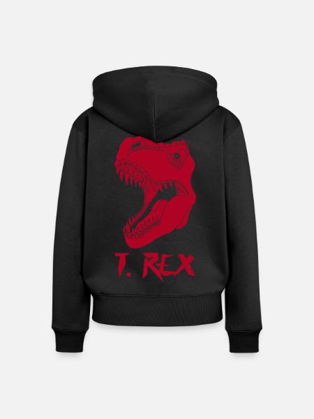 Der Rote Tyrannosaurus Rex - Frauen Premium Bio Zip Hoodie - Schwarz