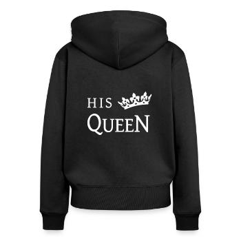 Valentine's day - Women's Premium Organic Zip Hoodie - black - Back - Julia (174cm)