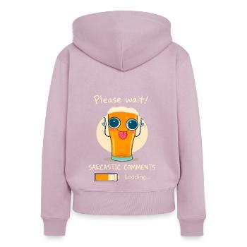 Sarkastisches Bierglas - Frauen Premium Bio Zip Hoodie - Altrosa - Hinten - Julia (174cm)