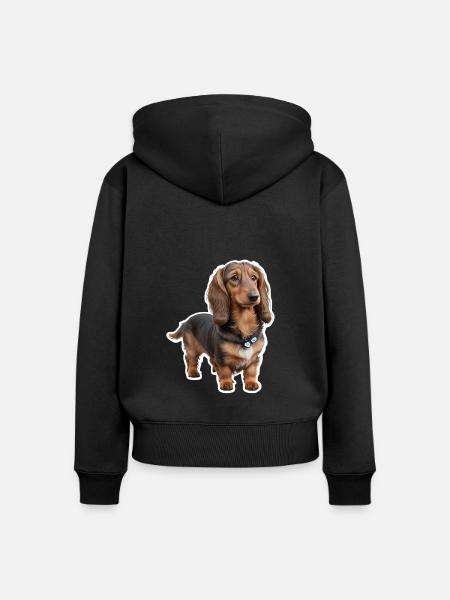Dackel - Frauen Premium Bio Zip Hoodie - Schwarz